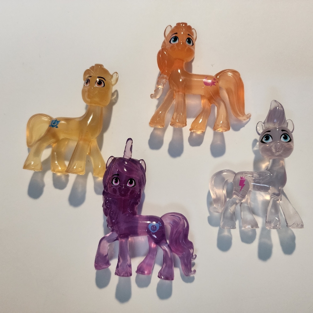 Bead Acrylic Charm My Little Pony Figures Bag Clip Beaded‎ Pen 4 Pc Pendants